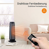 Midea NTH20-18MRA Keramik Heizlüfter mit Fernbedienung,Heizstrahler elektrisch 2000W mit ECO Modus & Überhitzungsschutz,70°Oszillation,8H Timer,Elektro-Heizung mit 3 Heizstufen für Wohnzimmer,Büro